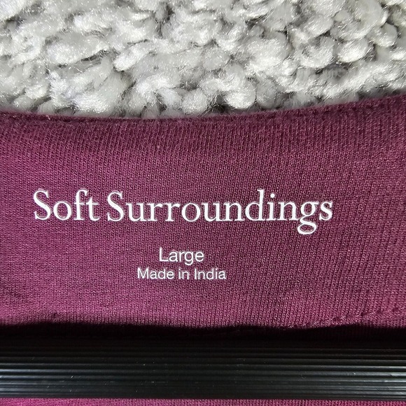 Soft Surroundings Playa Embroidered Jacket Womens Large Purple Beaded Sweater - Picture 6 of 13